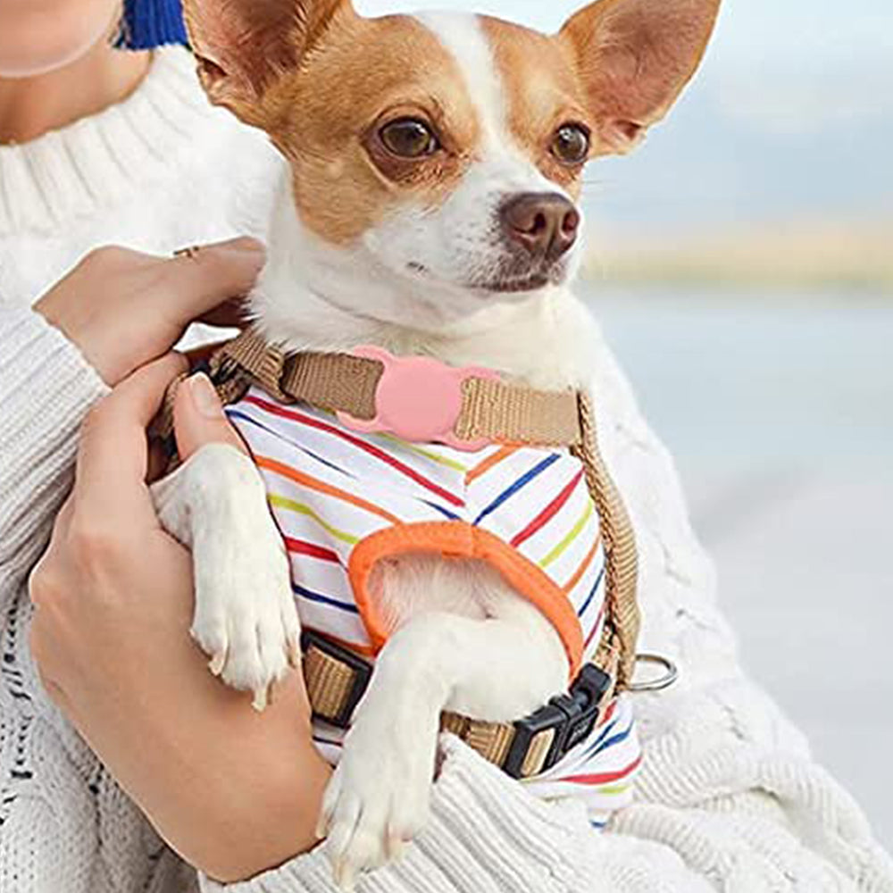 2 X Black Pink Silicone Protective Case for Apple Airtag Pet Collar Dog harness