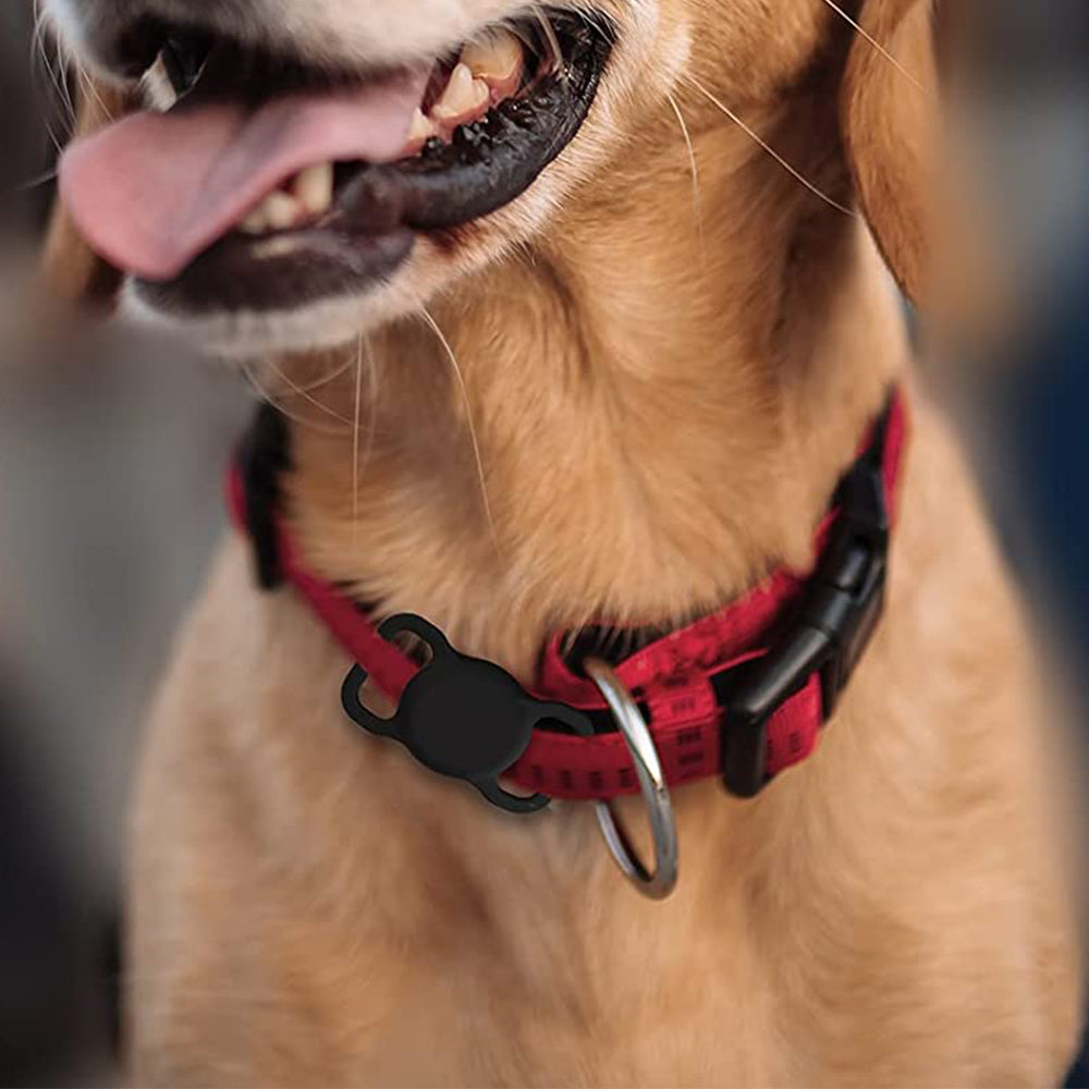 2 X Black Pink Silicone Protective Case for Apple Airtag Pet Collar Dog harness