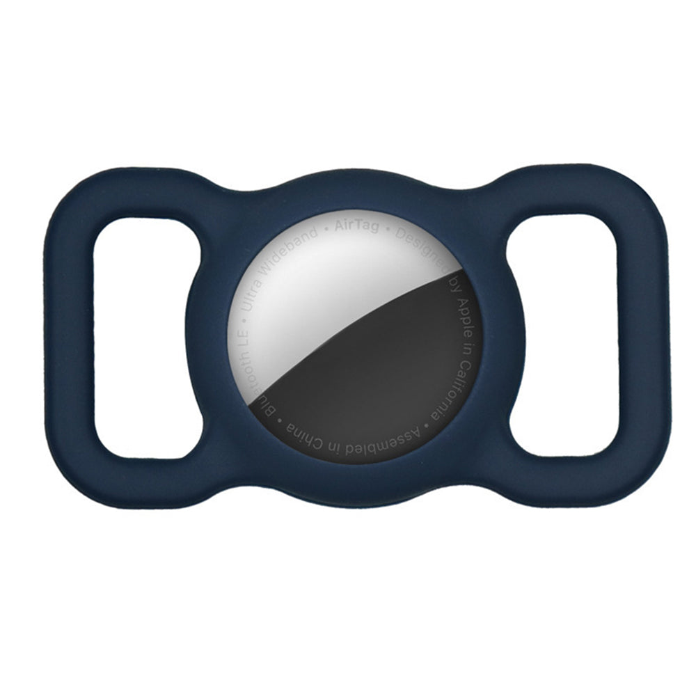 2 X Black Blue Silicone Protective Case for Apple Airtag Pet Collar Dog harness