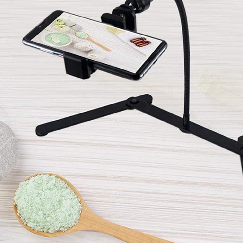 1 X Adjustable Tripod With Cellphone Holder Overhead Phone Mount