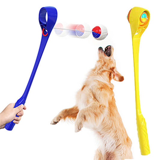 2 X Blue Yellow Pet Throw Ball Launcher Outdoor Dog Ball Toys