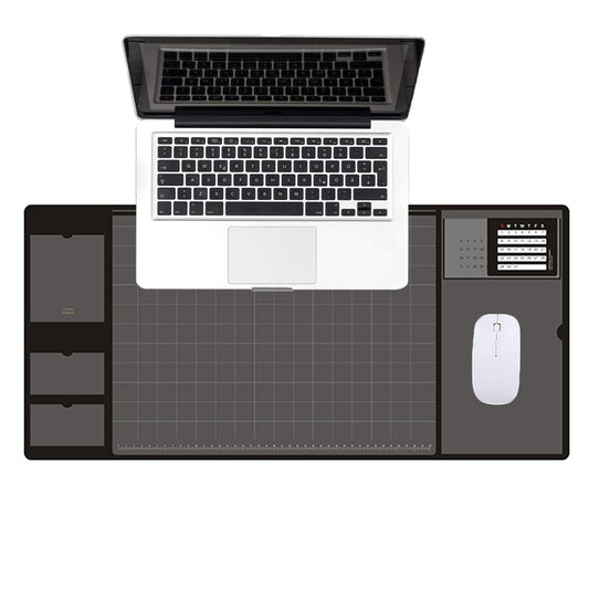 Black Office Mouse Mat with Waterproof PVC Cover and Visible Pocket for Card