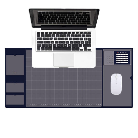 Blue Office Mouse Mat with Waterproof PVC Cover and Visible Pocket for Card