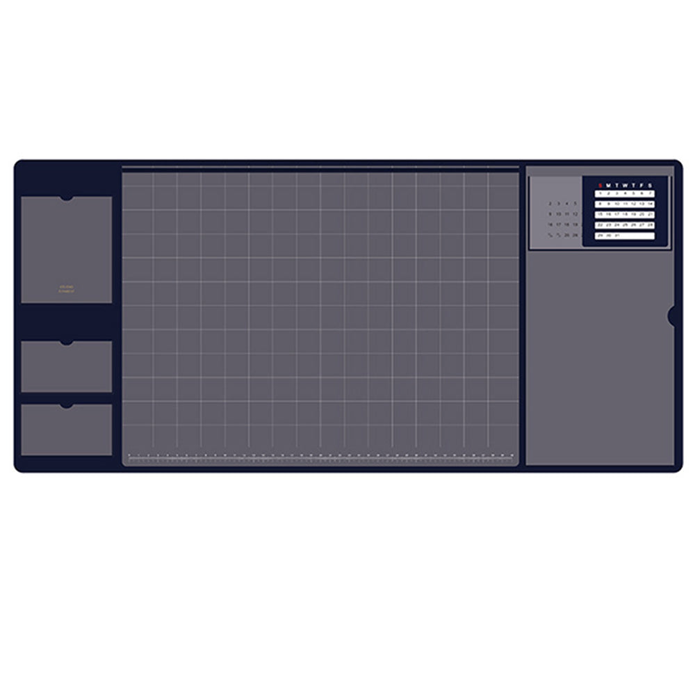 Blue Office Mouse Mat with Waterproof PVC Cover and Visible Pocket for Card