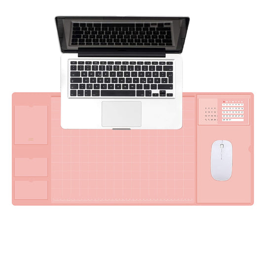 Pink Office Mouse Mat with Waterproof PVC Cover and Visible Pocket for Card