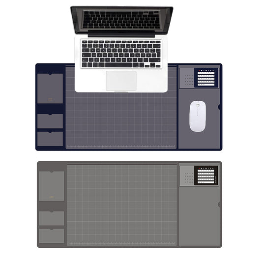 2 X Blue Grey Office Mouse Mat with Waterproof PVC Cover Visible Pocket for Card