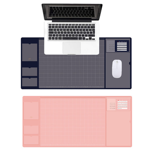 2 X Blue Pink Office Mouse Mat with Waterproof PVC Cover Visible Pocket for Card