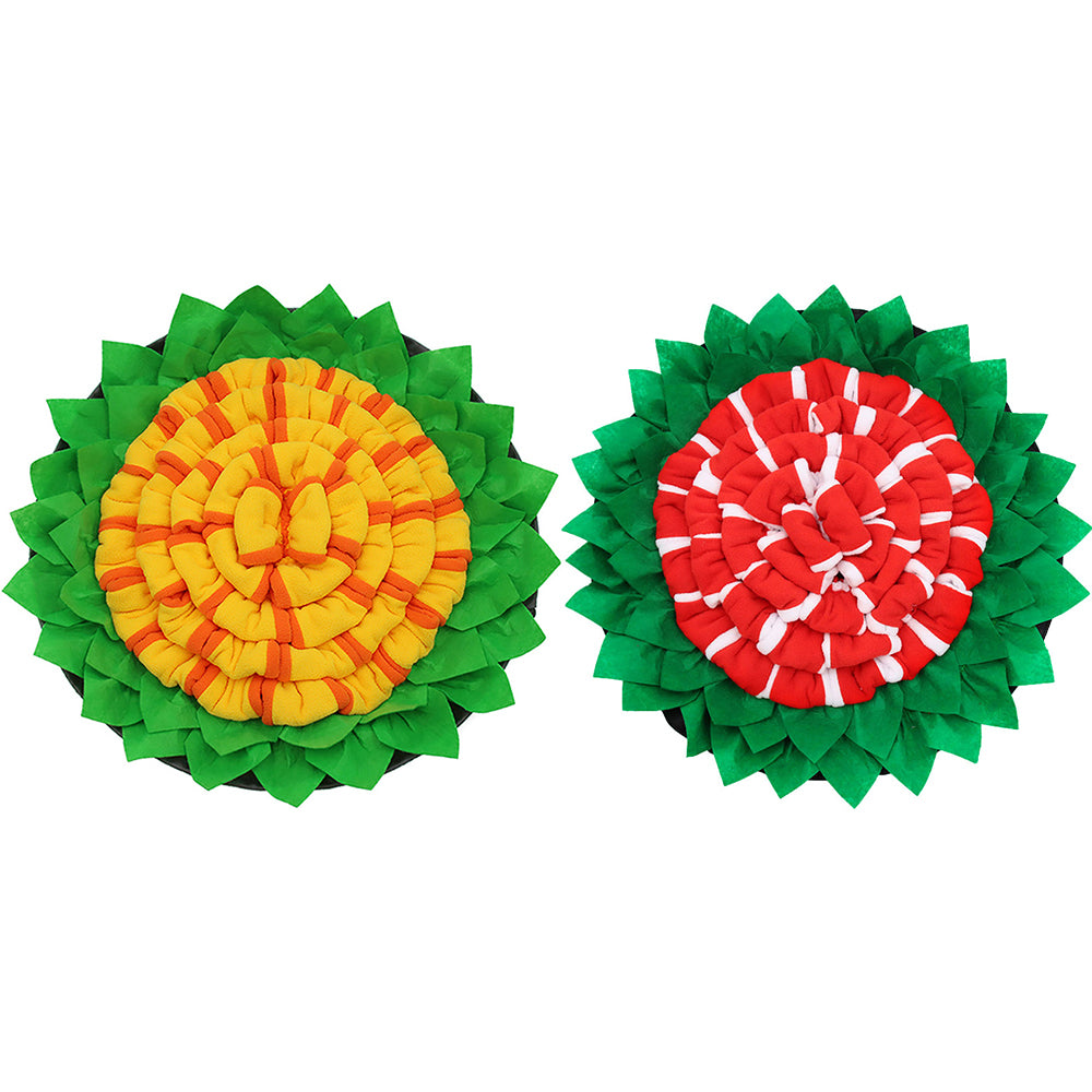 2 X Yellow Red Dog Snuffle Mat Dog Feeding Mat