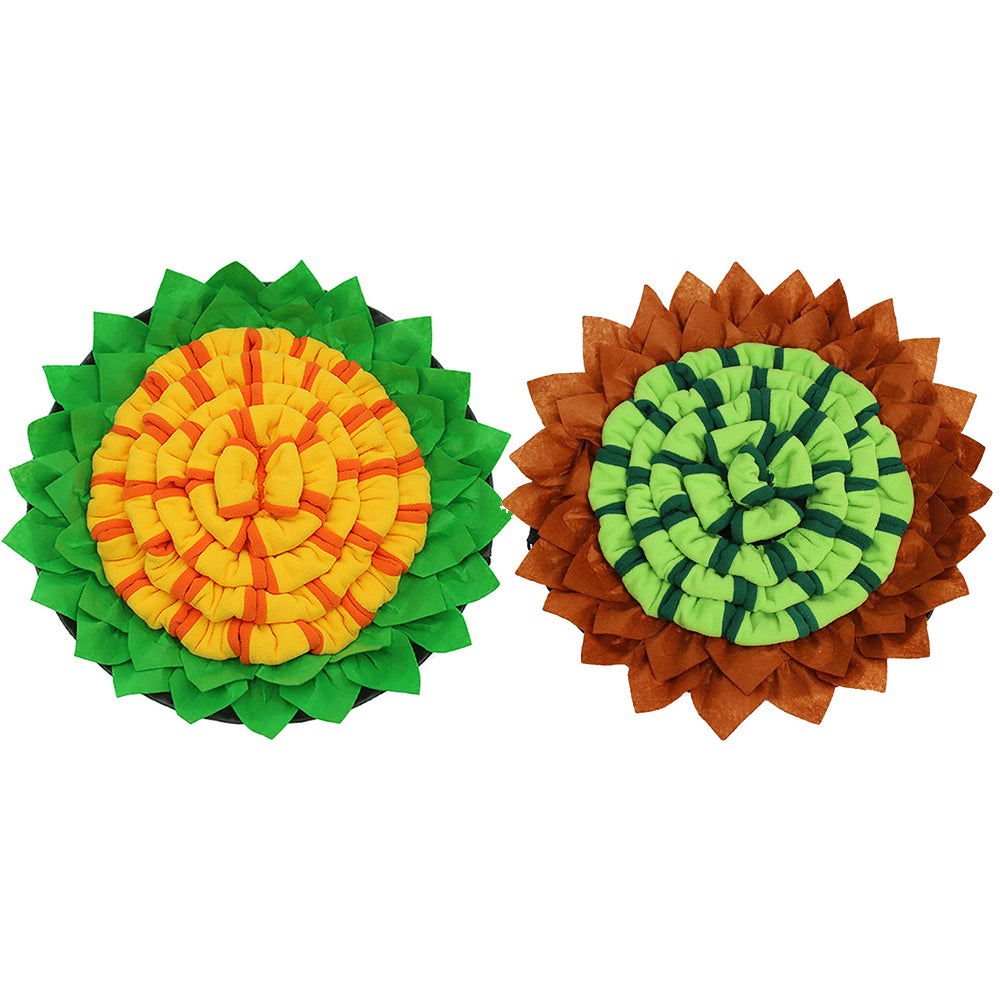 2 X Yellow Green Dog Snuffle Mat Dog Feeding Mat