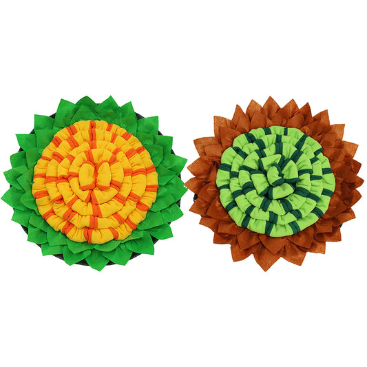 2 X Yellow Green Dog Snuffle Mat Dog Feeding Mat