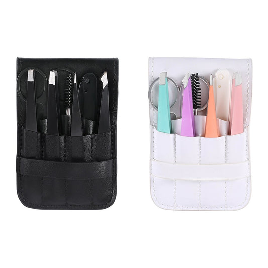 2 X 7Pcs Black Multicolour Eyebrows Trimming Set Eyebrows Trimmer Tools Kit
