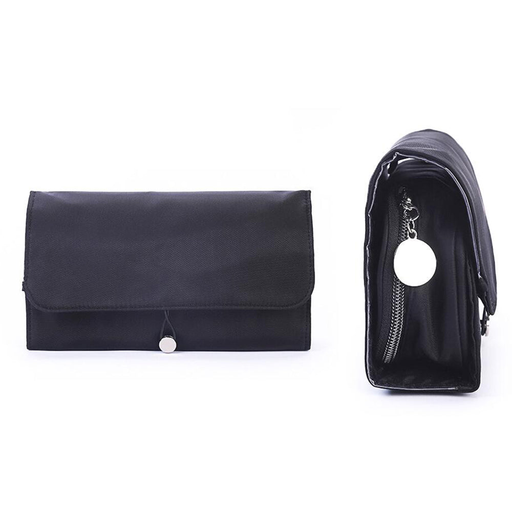 2 X Black Navy Cosmetic Bags Makeup Organizers with Brush Holder