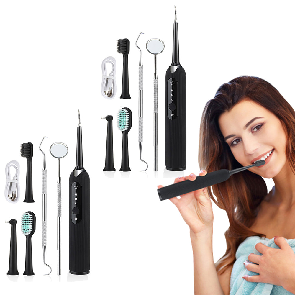 2 X 6Pcs Electric Teeth Plaque Cleaner Set Tooth Cleaning Device Oral Tools Kit