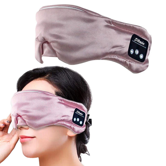 Pink Bluetooth 5.0 Imitation Satin Silk Music Eye Mask