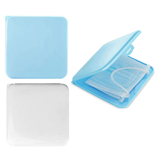 2 X White Blue Face Mask Storage Cases