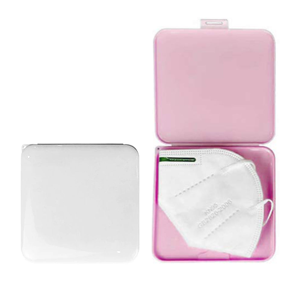 2 X White Pink Face Mask Storage Cases