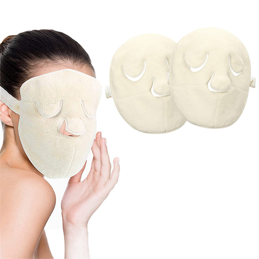 2 X Reusable Face Towel Mask Wearable Facial Steamer Towel