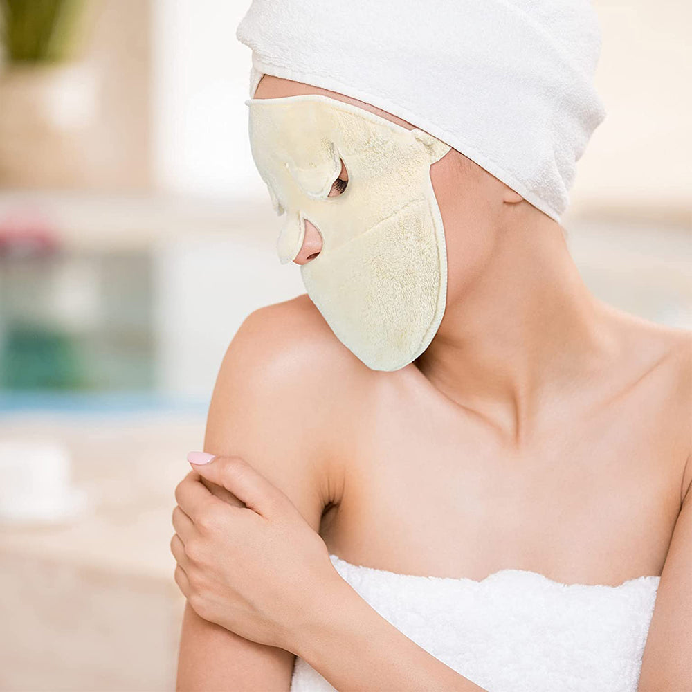 2 X Reusable Face Towel Mask Wearable Facial Steamer Towel