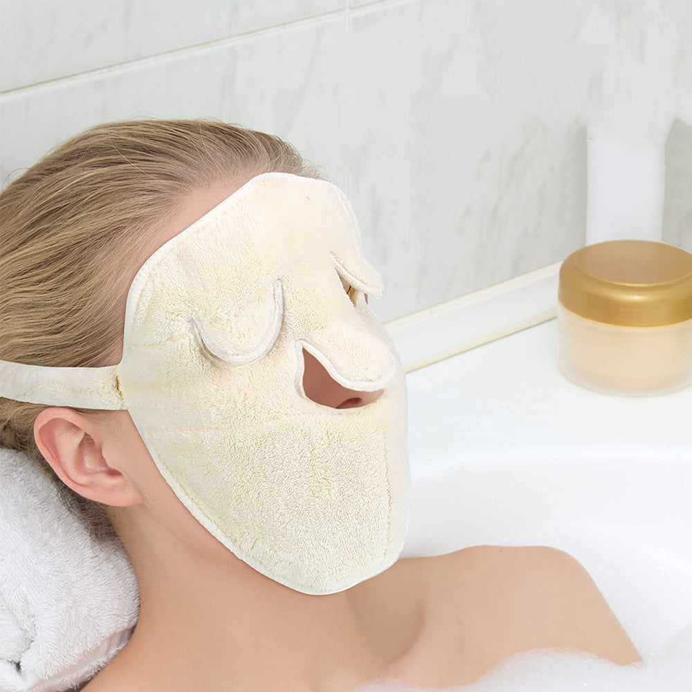 2 X Reusable Face Towel Mask Wearable Facial Steamer Towel