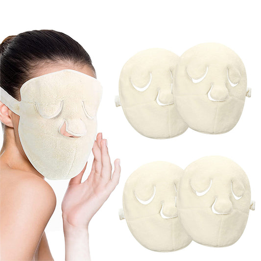 4 X Reusable Face Towel Mask Wearable Facial Steamer Towel