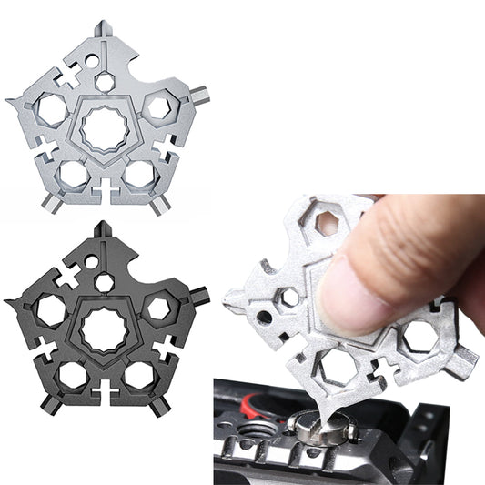 2 X Black Silver 23 In 1 Star Shape Multi Tool Wrench
