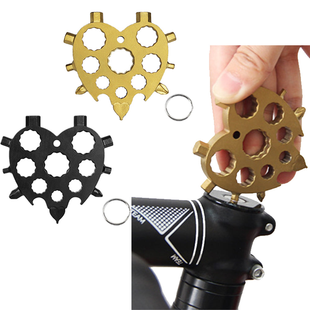 2 X Black Gold 18 In 1 Heart Shape Multi Tool Hex Wrench Screwdriver