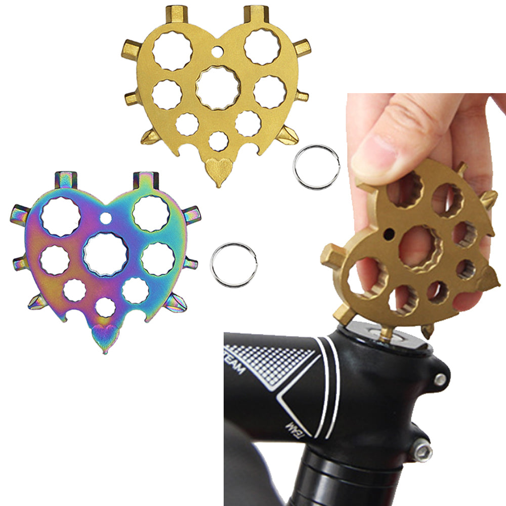 2 X Multicolour Gold 18 In 1 Heart Shape Multi Tool Hex Wrench Screwdriver
