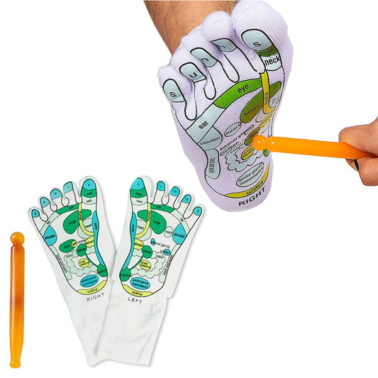 1X Acupressure Reflexology Socks with Acupressure Point Pen