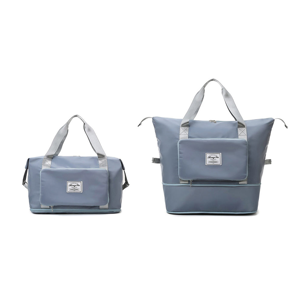 2X Blue Black Foldable Water-Resistant Sport Gym Bag Dry and Wet Separation Bags
