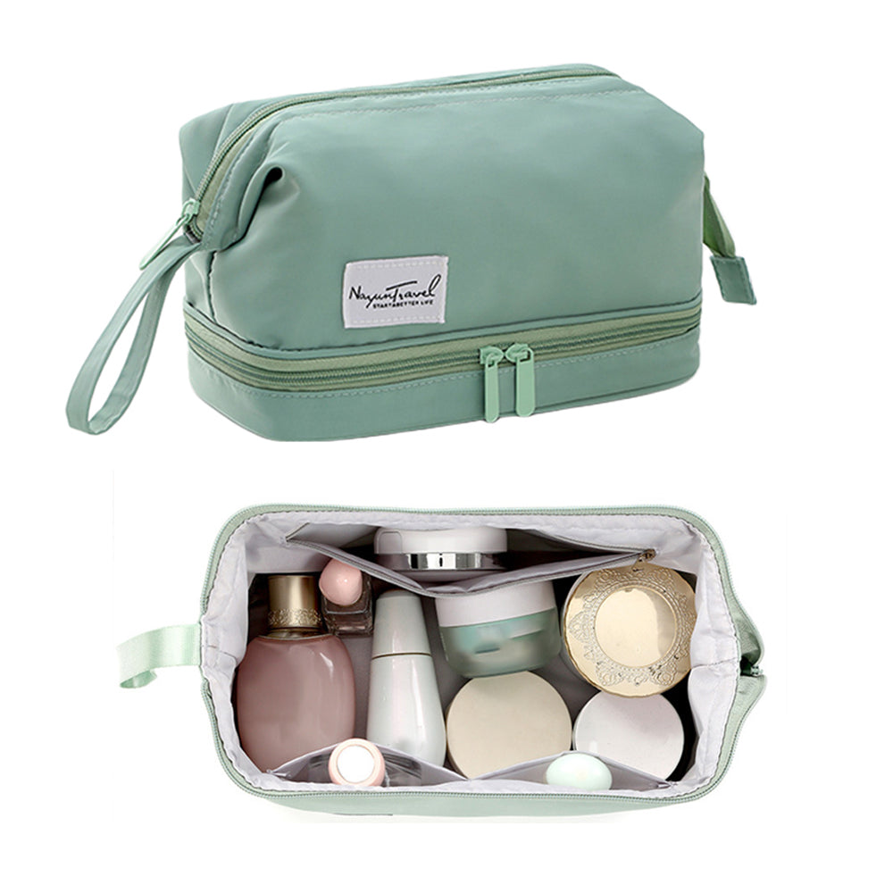 Green - Two Layers Water-Resistant Cosmetic Bag