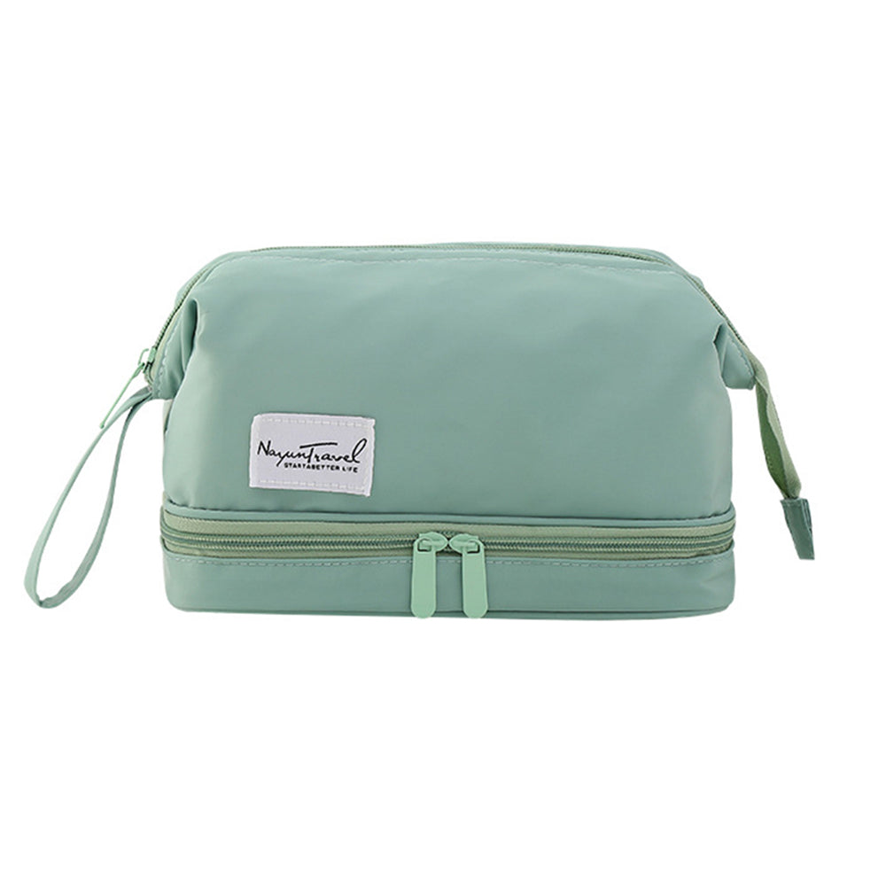 Green - Two Layers Water-Resistant Cosmetic Bag