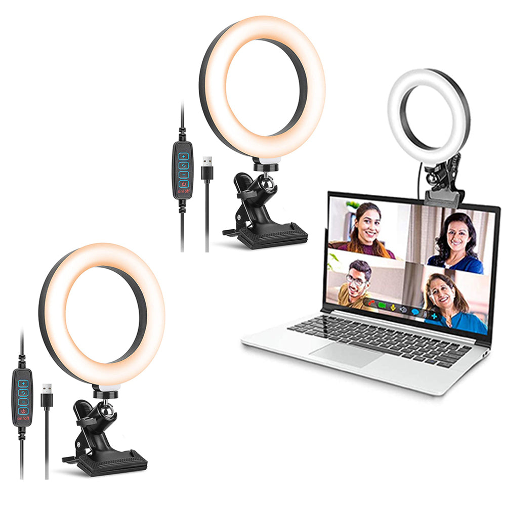 2 Pack 6 Inches Video Conference Lighting Ring Zoom Webcam Lighting