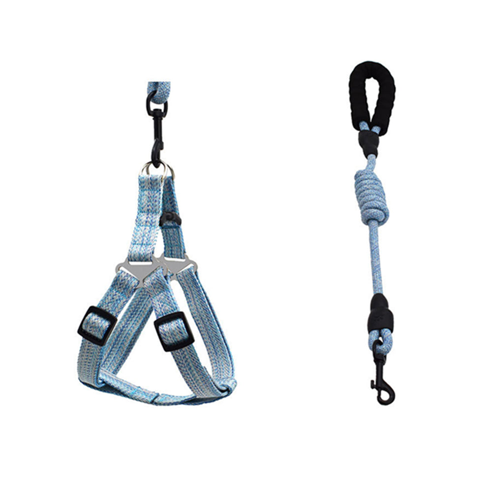 2 X S Size Adjustable Pet Dog Harness with Leash Blue Grey