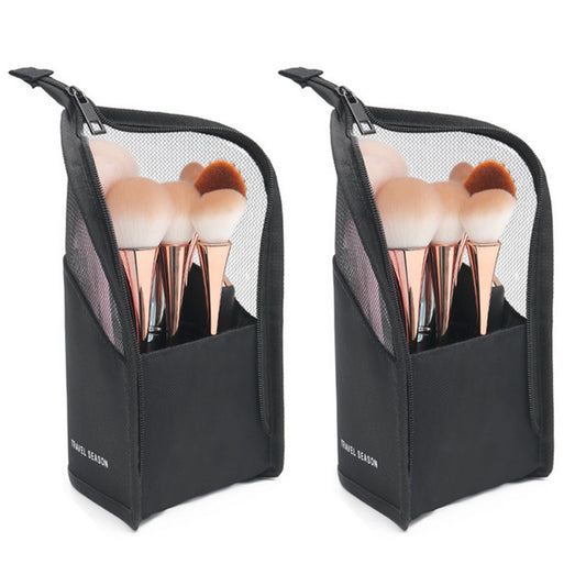 2X Black Makeup Storage Bag Cosmetic Brush Organizer Pouch Makeup Brush Bucket