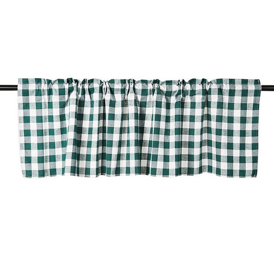 Green 106x45cm Plaid Window Treatment Decor Curtain