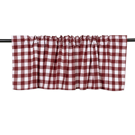 Red 106x45cm Plaid Window Treatment Decor Curtain