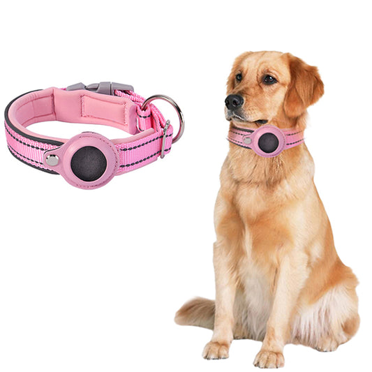 Protective Case Pet Collar Cat Collar Dog Collar for AirTag Pink S