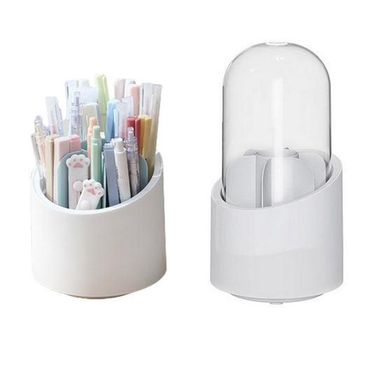 2Pcs Makeup Brush Storage Bucket White Blue