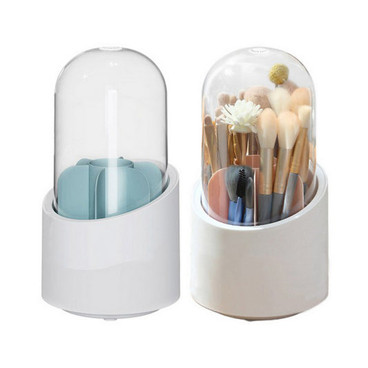 2Pcs Makeup Brush Storage Bucket White Pink