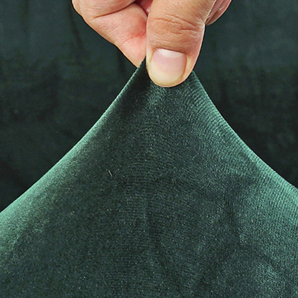 2 Seats Fleece Stretch Sofa Cover Couch Cover Green