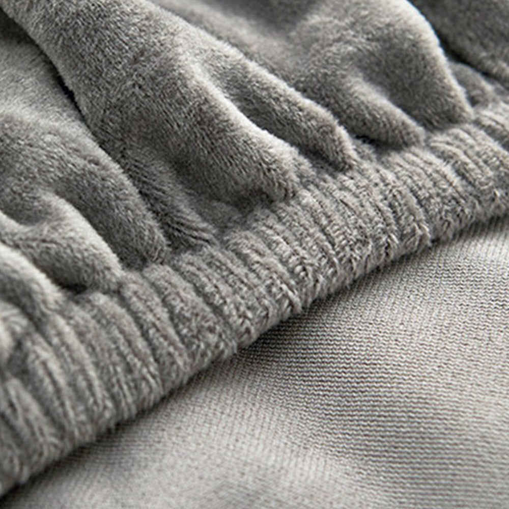 4 Seats Fleece Stretch Sofa Cover Couch Cover Grey