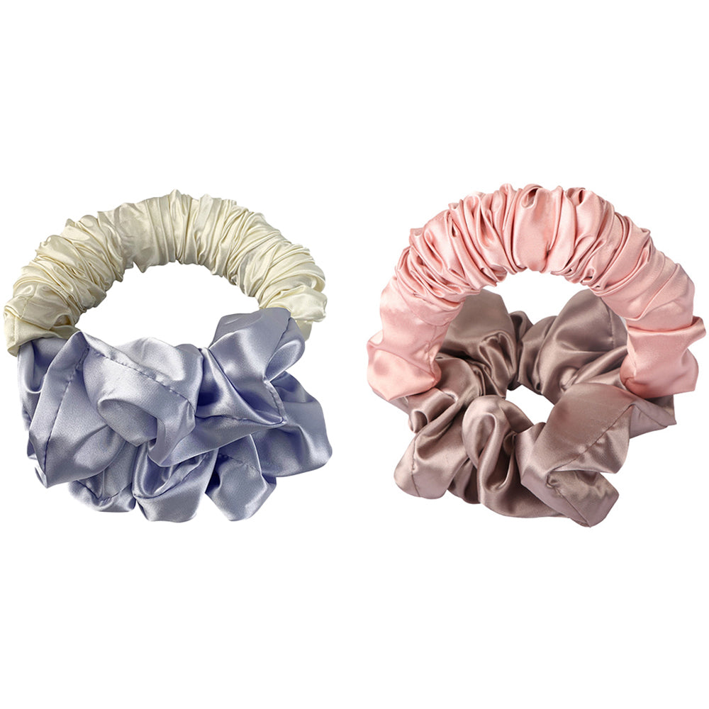 2X Heatless Hair Curler Bun on Hair Curler Hair Curling Scrunchies Pink White