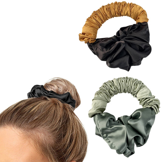 2X Heatless Hair Curler Bun on Hair Curler Hair Curling Scrunchies Black Green