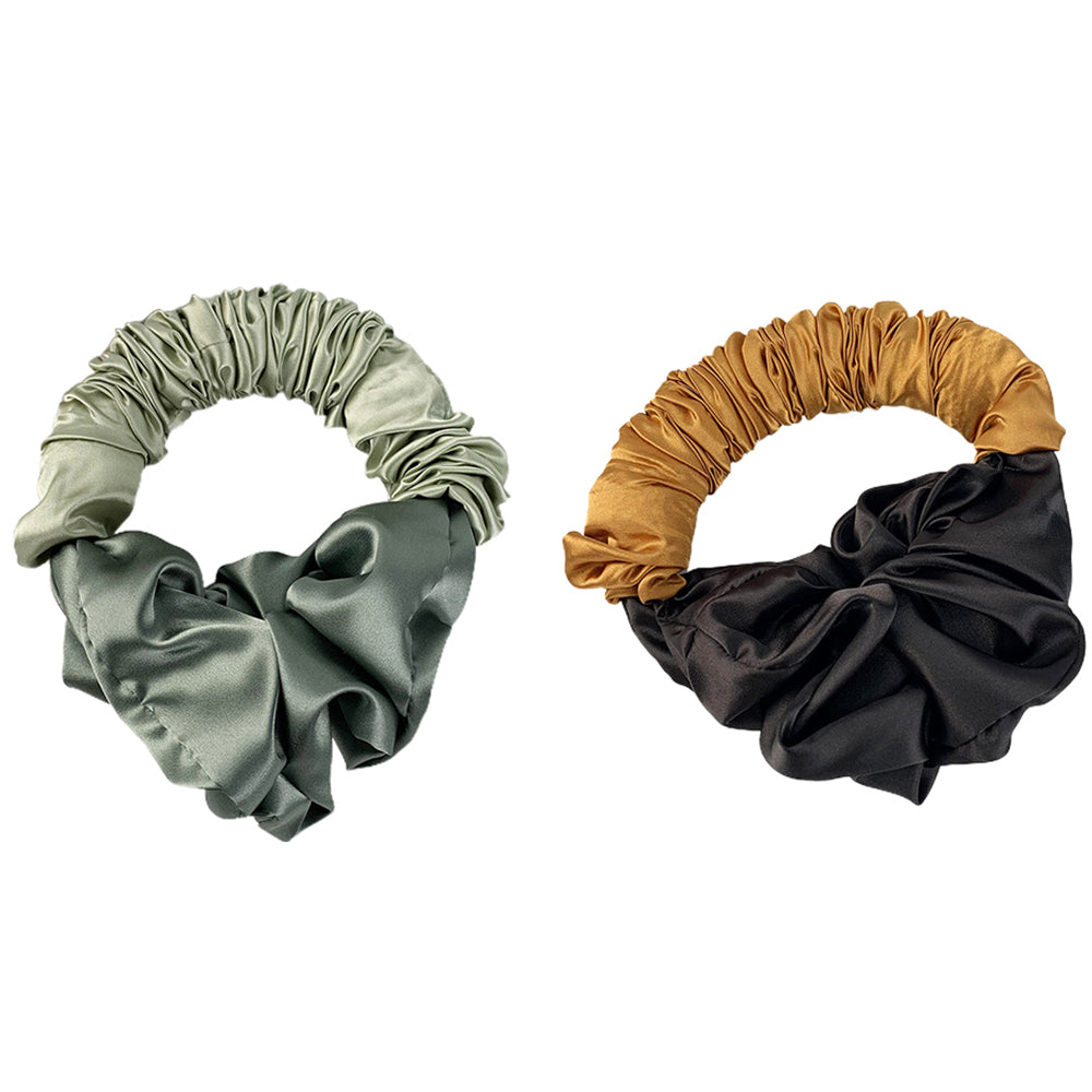 2X Heatless Hair Curler Bun on Hair Curler Hair Curling Scrunchies Black Green