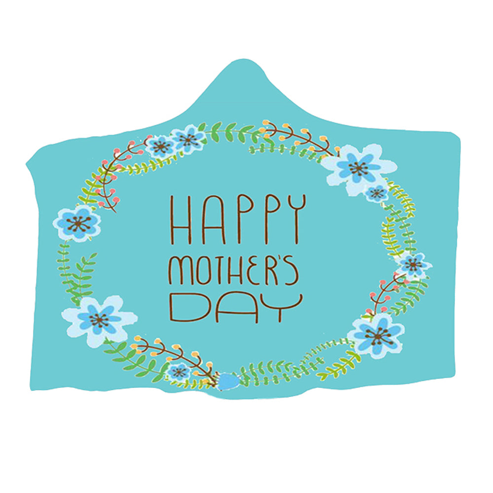 150x200cm Mothers Day Flannel Hooded Blanket Throw Blanket Hoodie Blanket Blue