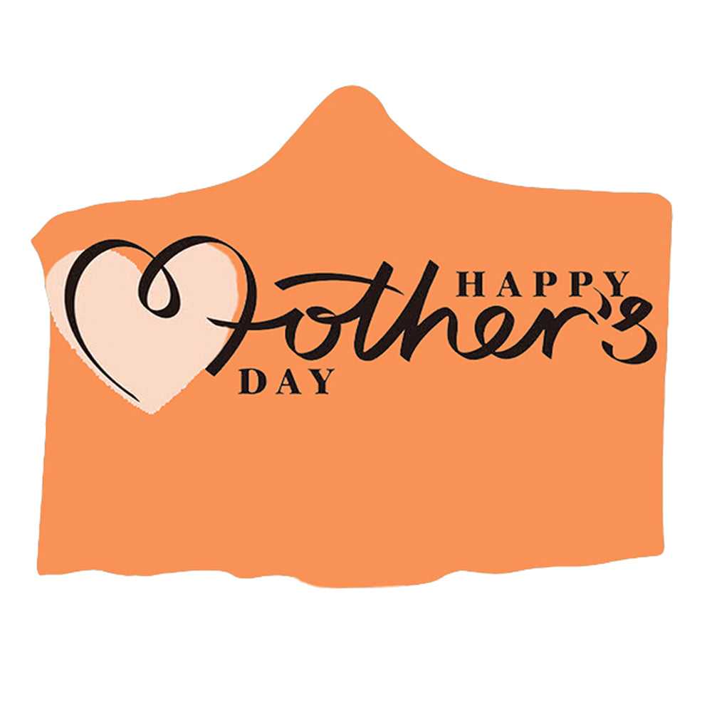 150x200cm Mothers Day Flannel Hooded Blanket Throw Blanket Hoodie Blanket Orange