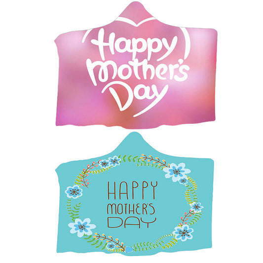 2X 150x200cm Mothers Day Flannel Hooded Blanket Throw Blanket Blue Pink