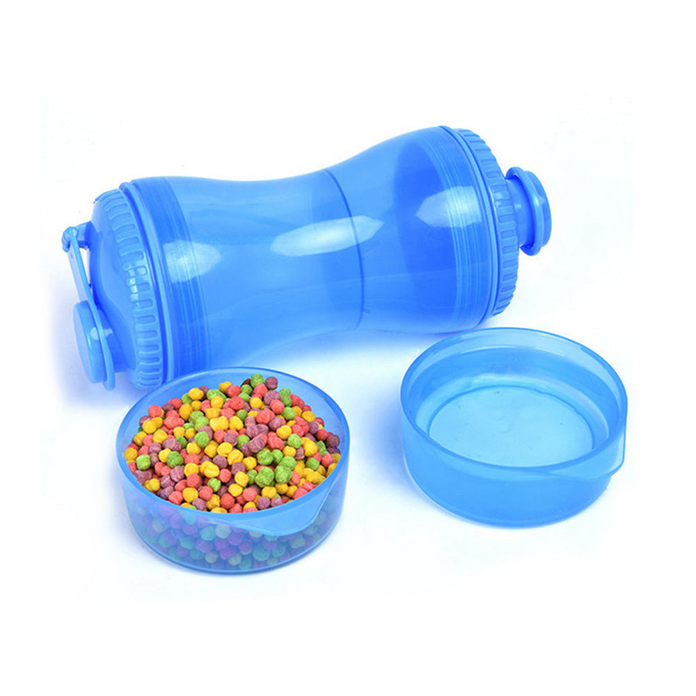 2X Pet Food Container Water Bottle Pet Treats Dispenser Dog Feeder Blue Green
