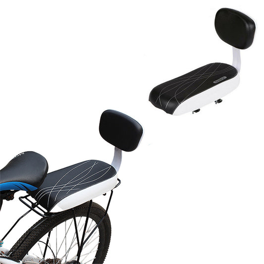 1X Black Bicycle Bike Padded Rear Back Seat Cushion Carrier Bike Backrest Seat