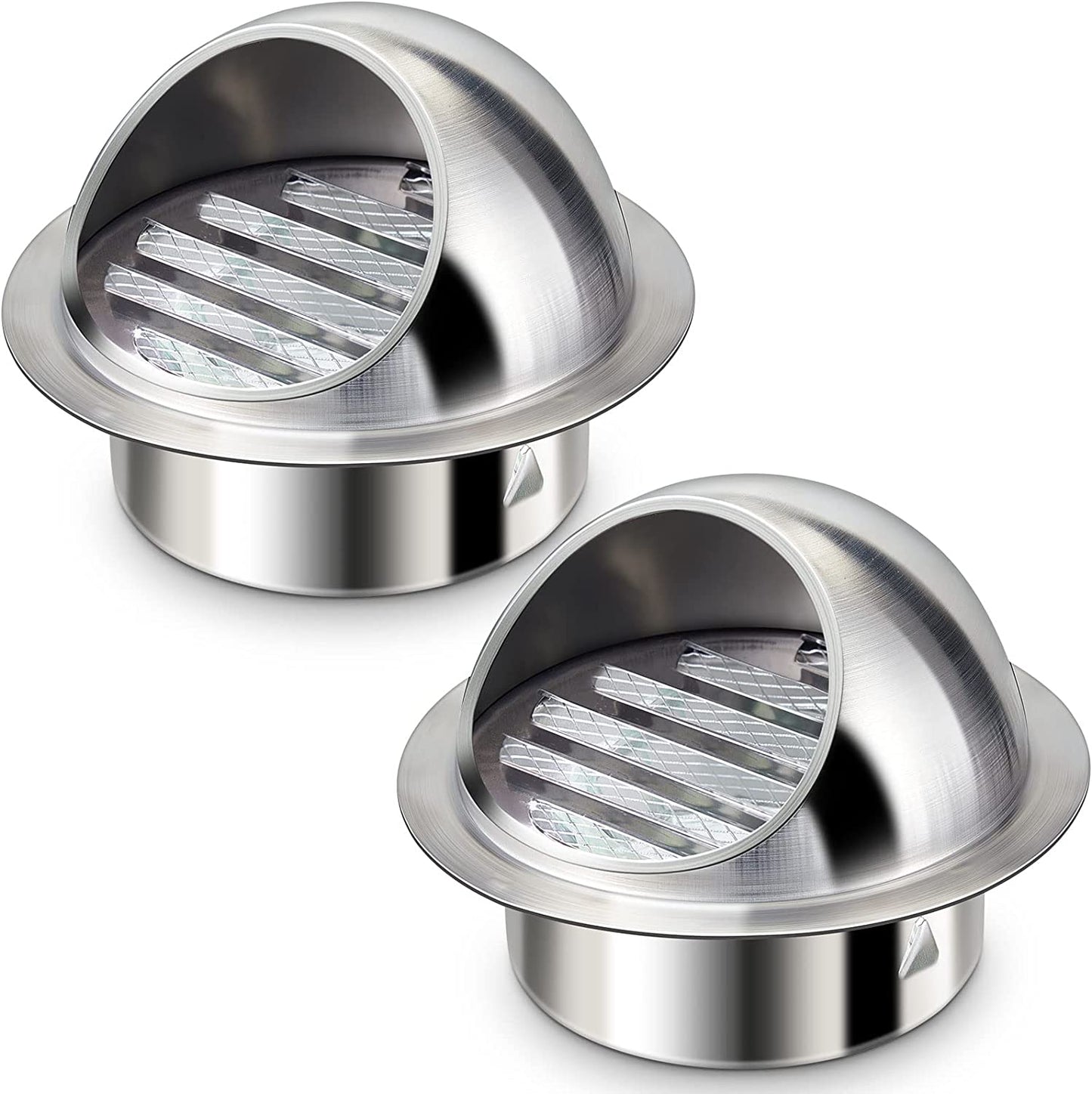 2X Stainless Steel Soffit Vent with Fly Screen Mesh